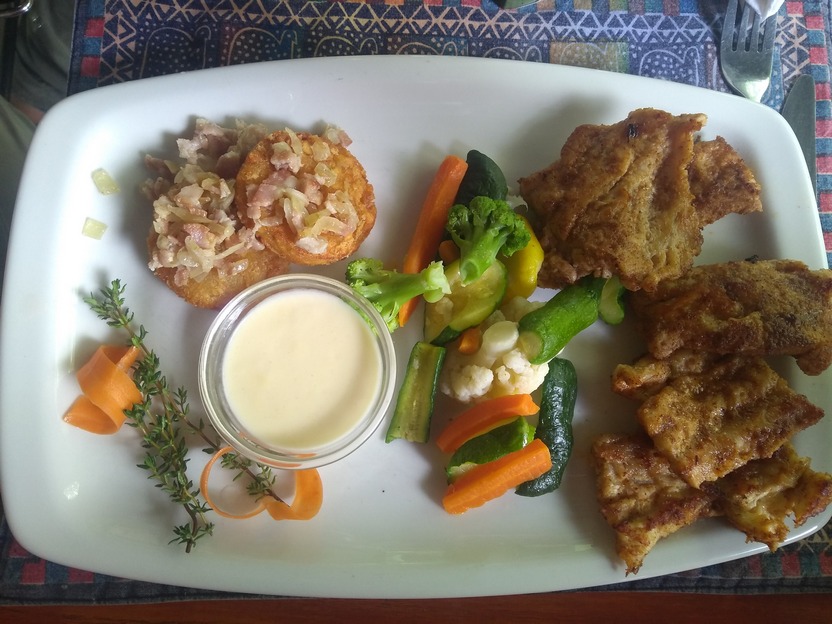 Restaurant meals at Crocodile Farm in Otjiwarongo, northern Namibia