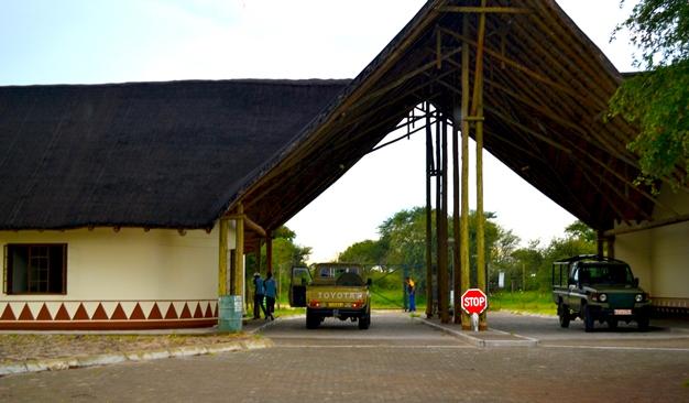 Makgadikgadi and Nxai Pan National Park, Botswana: Khumaga entrance gate