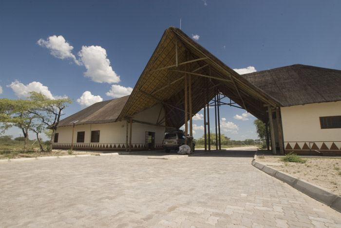 Makgadikgadi and Nxai Pan National Park, Botswana: Khumaga entrance gate