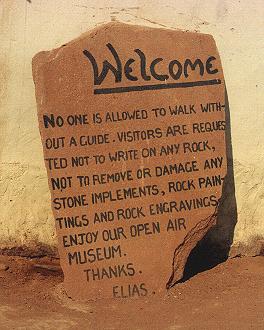 Twyfelfontein - sign at parking